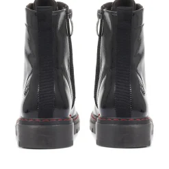 Wide Fit Ankle Boots - Black Patent