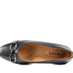 Wide Fit Block Heel Court Shoes - Navy