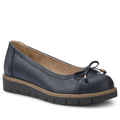 Wide Fit Bow-Detailed Chunky Pumps - Navy
