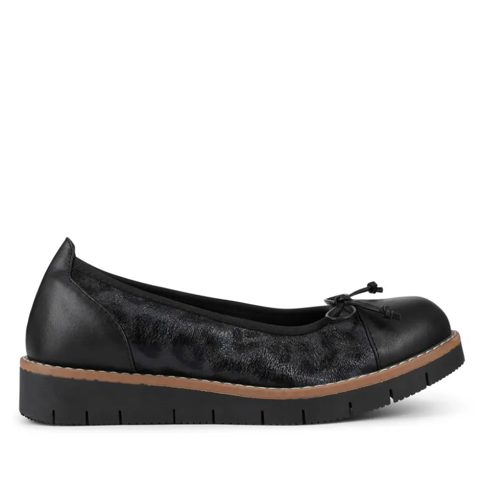Wide Fit Bow-Detailed Pumps - Black Leopard