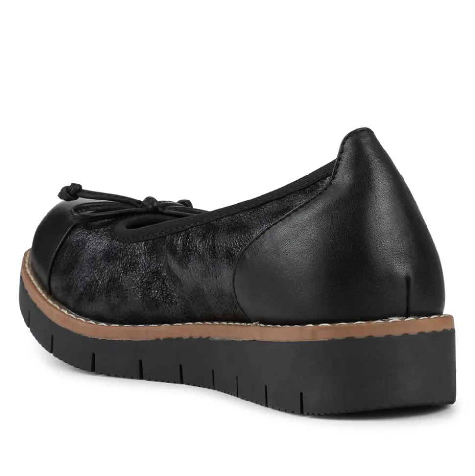 Wide Fit Bow-Detailed Pumps - Black Leopard