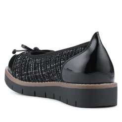 Wide Fit Bow-Detailed Pumps - Black Tweed