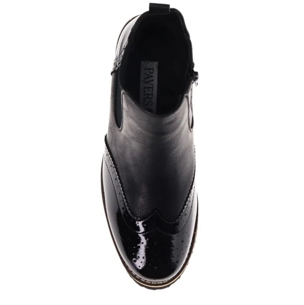 Wide-Fit Brogue Ankle Boots - Black