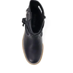 Wide Fit Buckle Ankle Boots - Black