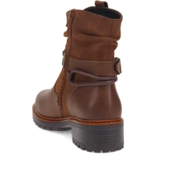 Wide Fit Buckle Ankle Boots - Brown