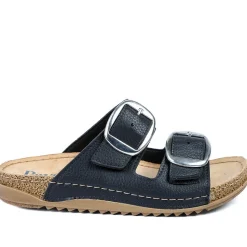 Wide Fit Buckle Detail Comfort Sandals - Black