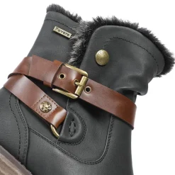 Wide Fit Buckle Detailed Ankle Boots - Black