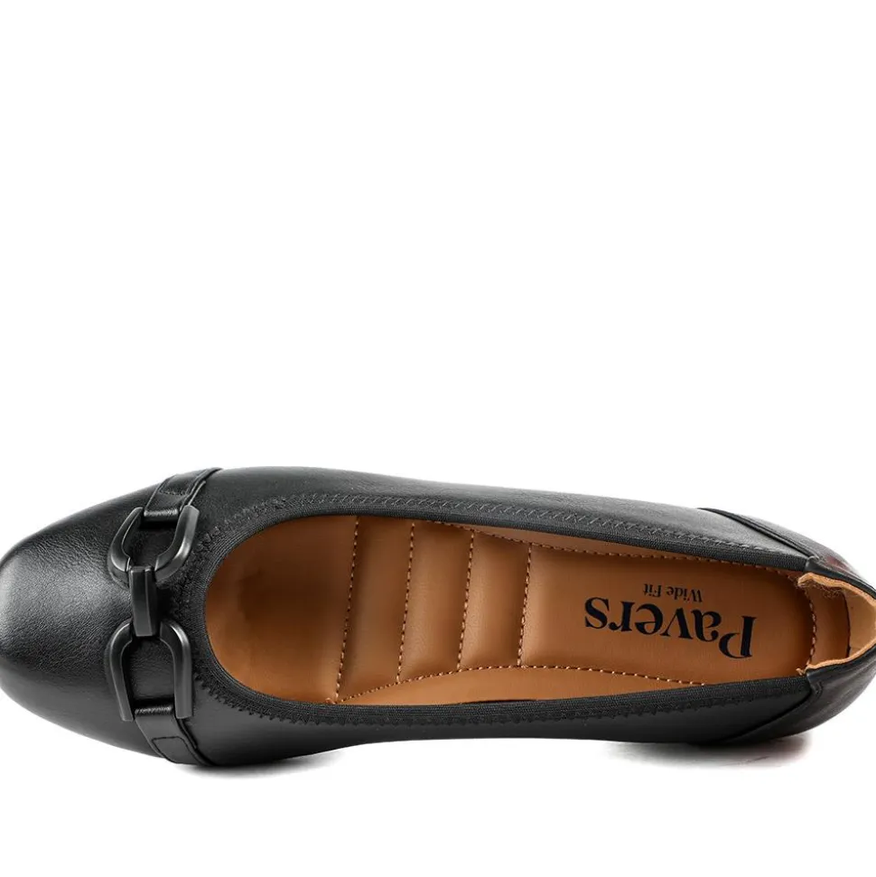 Wide Fit Buckle Detailed Pumps - Black
