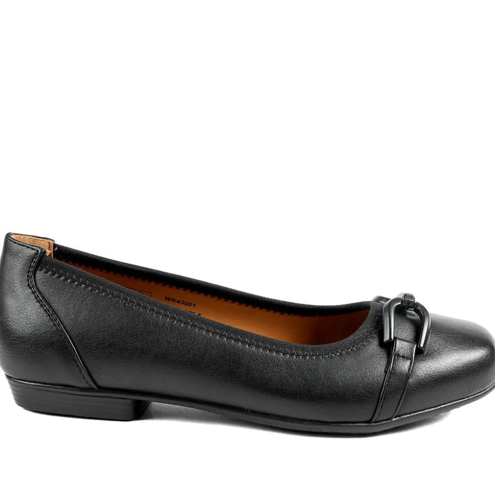 Wide Fit Buckle Detailed Pumps - Black