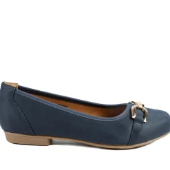 Wide Fit Buckle Detailed Pumps - Navy