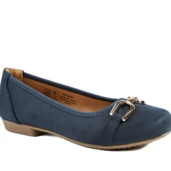 Wide Fit Buckle Detailed Pumps - Navy