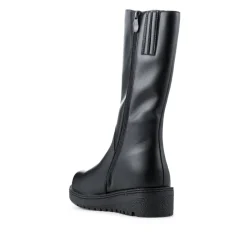 Wide Fit Calf Length Boots With Inside Zip - Black