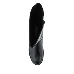 Wide Fit Calf Length Boots With Inside Zip - Black