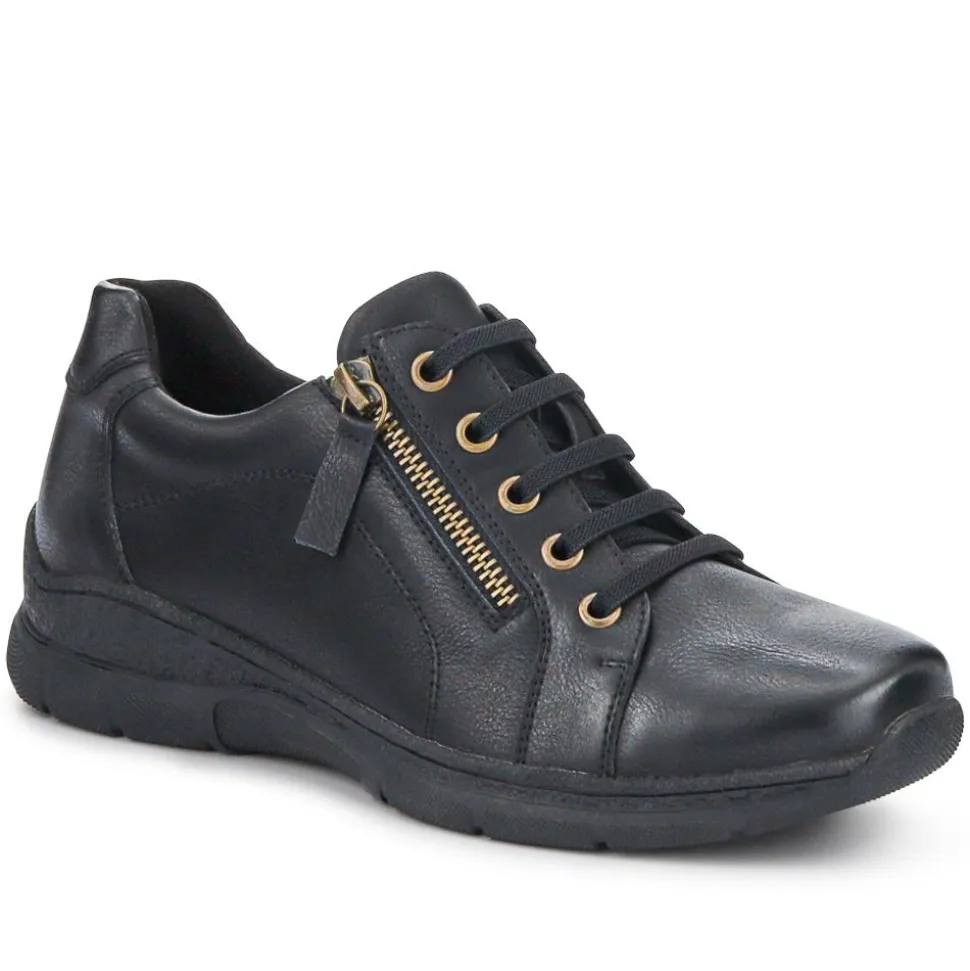Wide Fit Casual Bungee Lace Shoes - Black