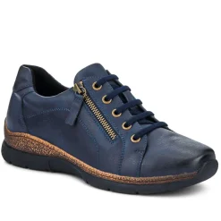 Wide Fit Casual Bungee Lace Shoes - Navy