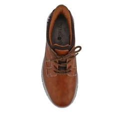 Wide Fit Casual Laced Slip-On Shoes - Tan