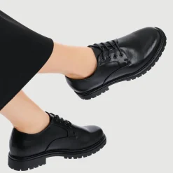 Wide Fit Casual Lace-Up Shoes - Black
