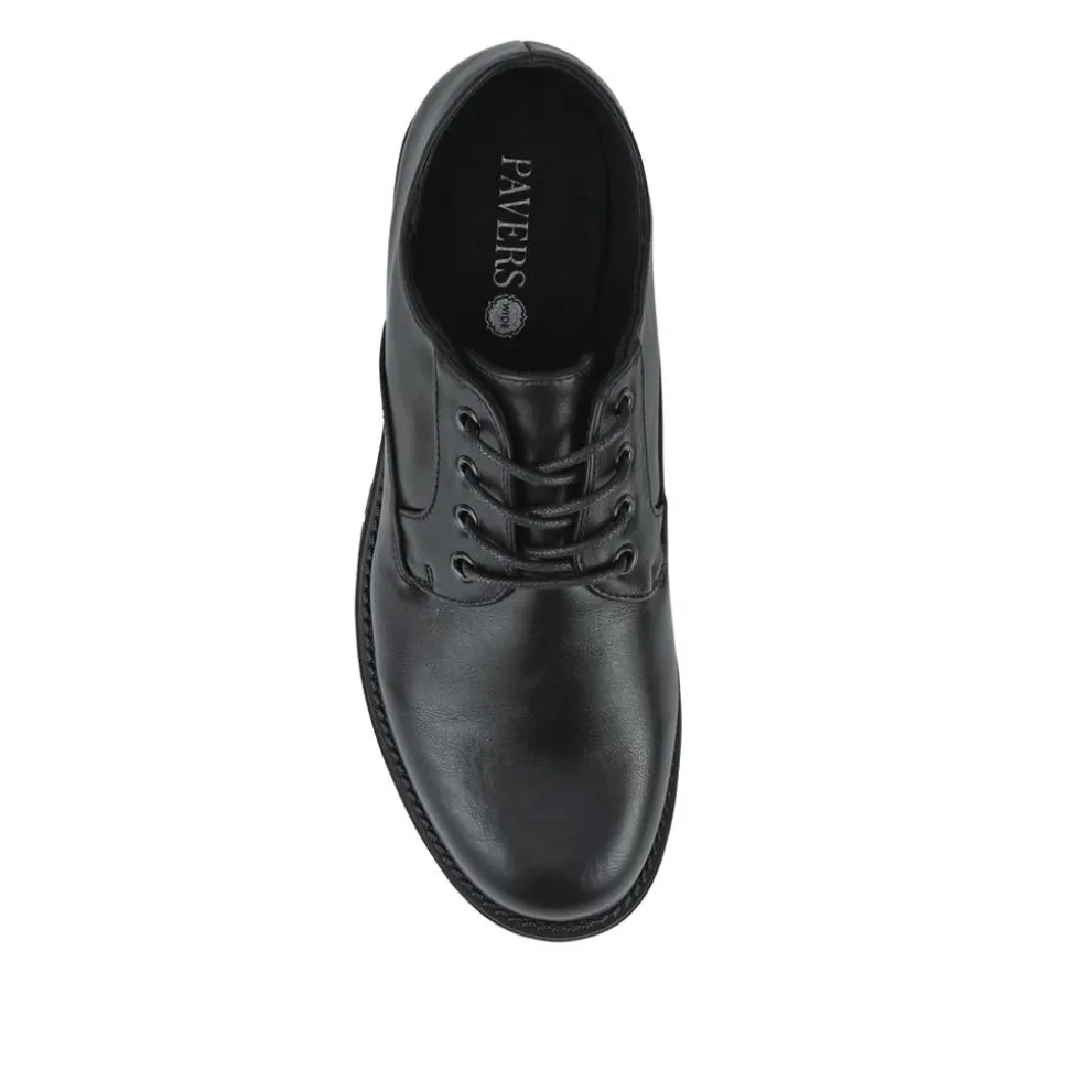 Wide Fit Casual Lace-Up Shoes - Black