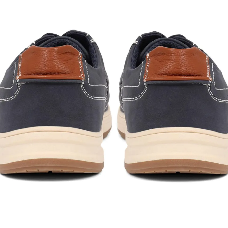 Wide Fit Casual Lace Up Shoes - Navy