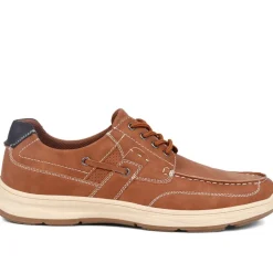 Wide Fit Casual Lace Up Shoes - Tan