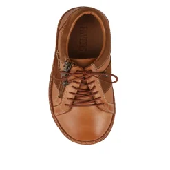 Wide Fit Casual Leather Lace-Up Shoes - Tan
