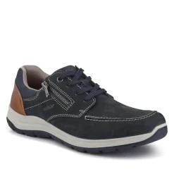 Wide-Fit Casual Leather Shoes - Navy