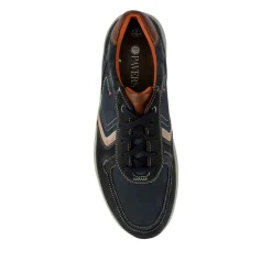 Wide-Fit Casual Leather Shoes - Navy Multi