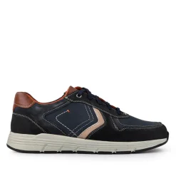 Wide-Fit Casual Leather Shoes - Navy Multi