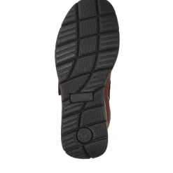 Wide Fit Casual Leather Slip-On Shoes - Brown