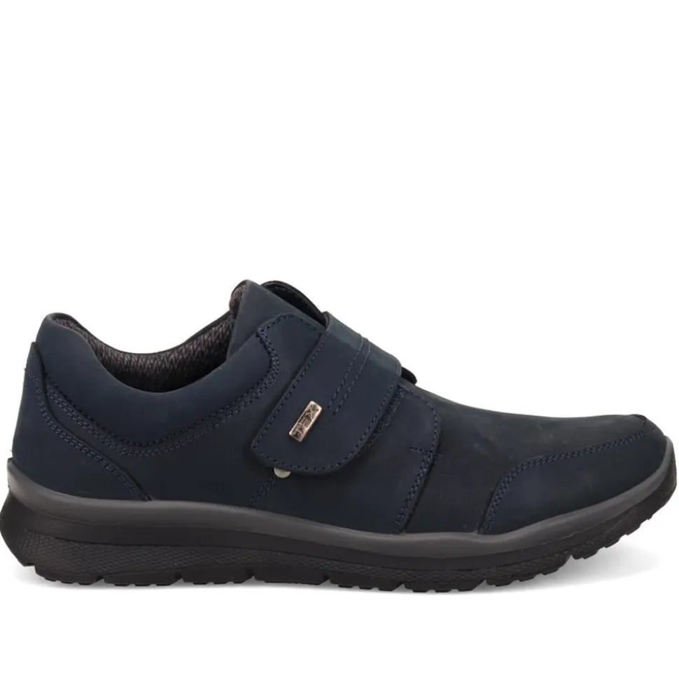 Wide Fit Casual Leather Slip-On Shoes - Navy
