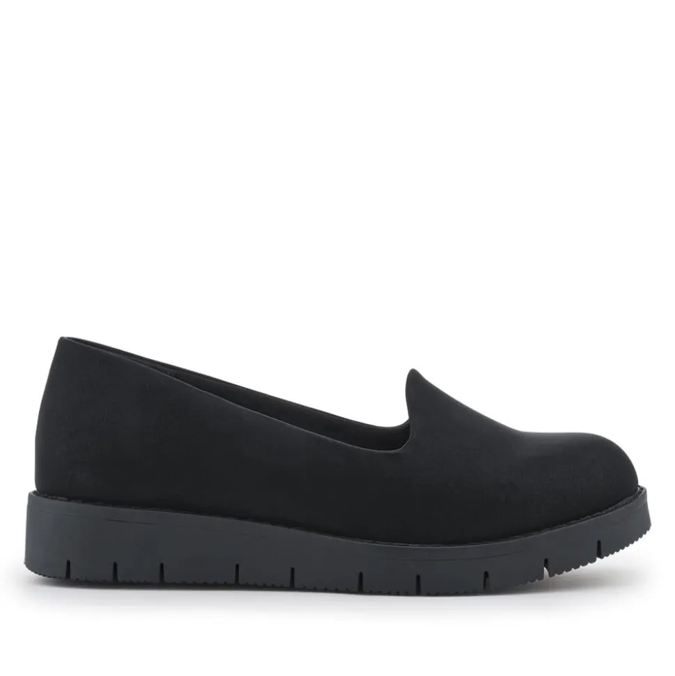 Wide Fit Casual Slip-On Shoes - Black