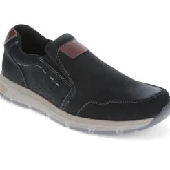 Wide Fit Casual Slip-On Trainers - Black