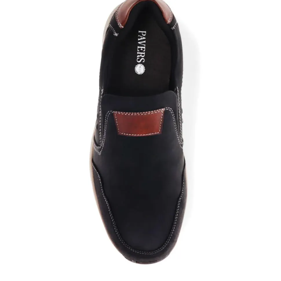 Wide Fit Casual Slip-On Trainers - Black