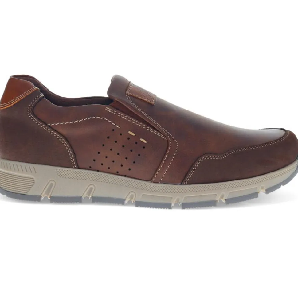 Wide Fit Casual Slip-On Trainers - Brown