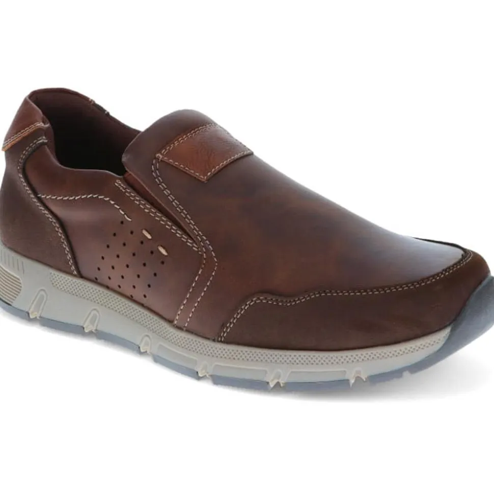 Wide Fit Casual Slip-On Trainers - Brown