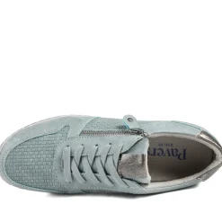 Wide Fit Casual Zip & Lace Trainers - Denim