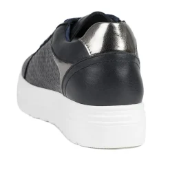 Wide Fit Chunky Lace-Up Trainers - Navy