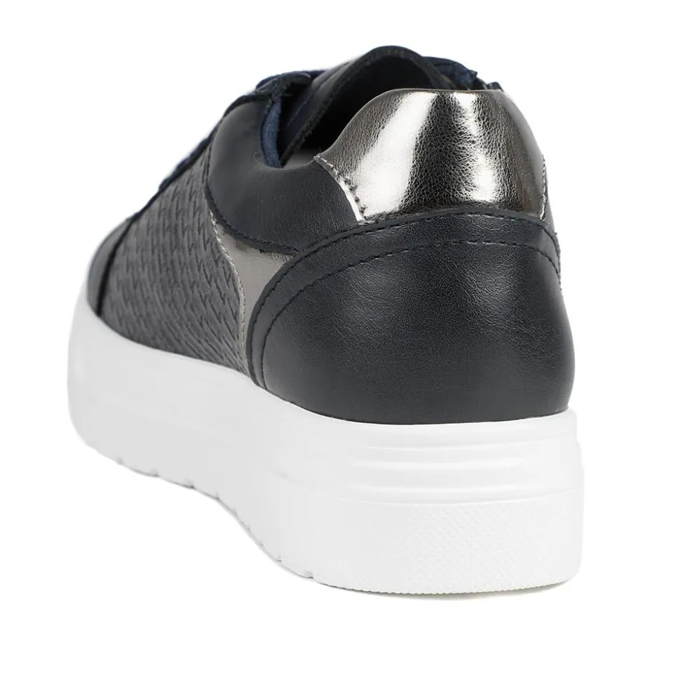 Wide Fit Chunky Lace-Up Trainers - Navy
