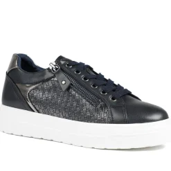 Wide Fit Chunky Lace-Up Trainers - Navy
