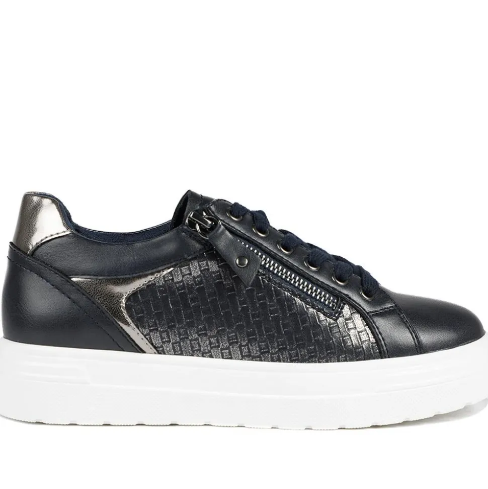 Wide Fit Chunky Lace-Up Trainers - Navy