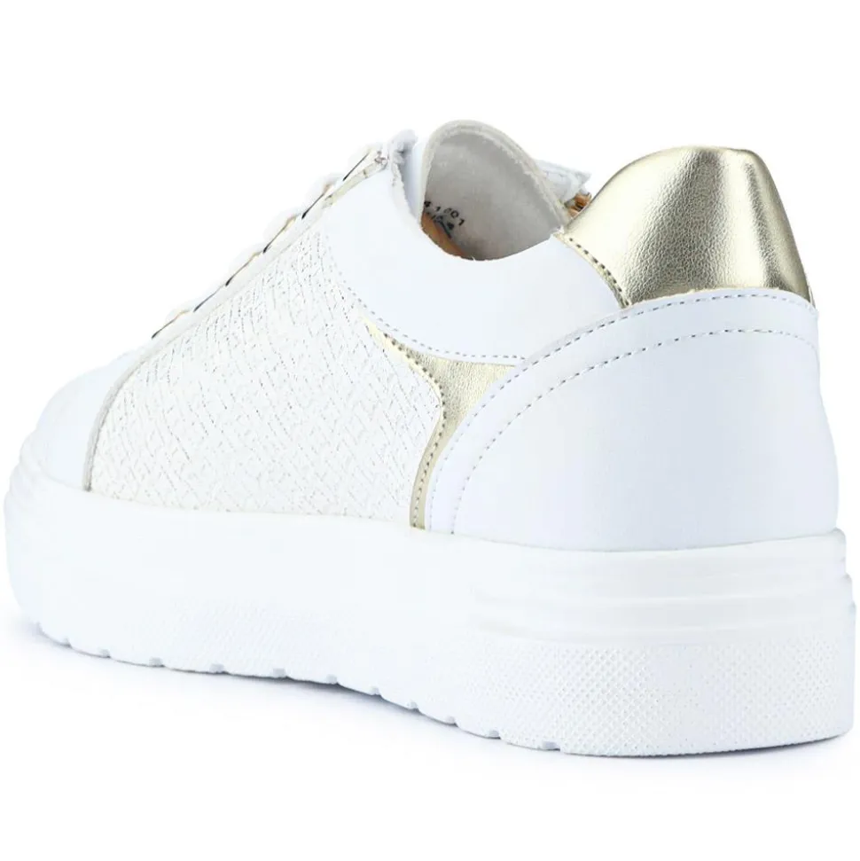 Wide Fit Chunky Lace-Up Trainers - White