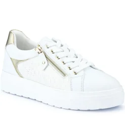Wide Fit Chunky Lace-Up Trainers - White