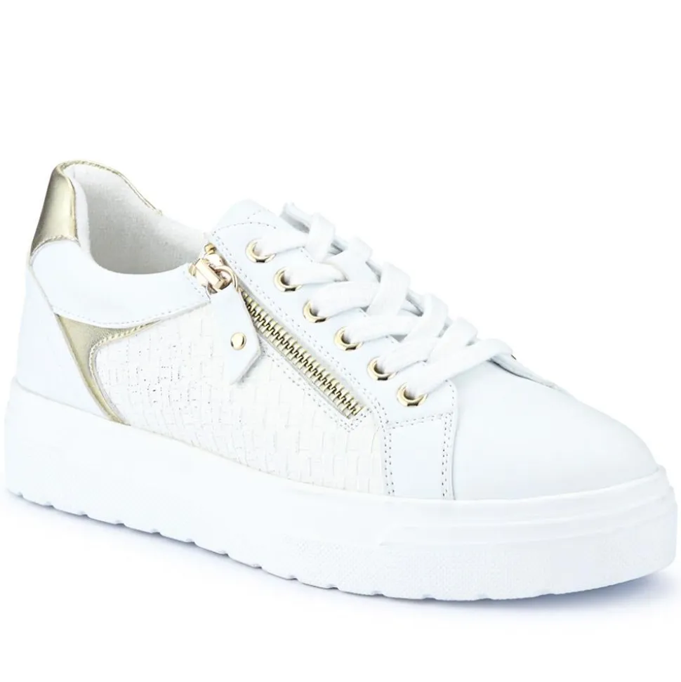 Wide Fit Chunky Lace-Up Trainers - White