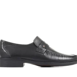 Wide Fit Classic Leather Loafers - Black