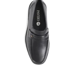 Wide Fit Classic Leather Loafers - Black