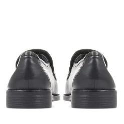 Wide Fit Classic Leather Loafers - Black