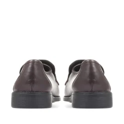 Wide Fit Classic Leather Loafers - Burgundy