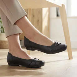 Wide Fit Comfort Ballet Flats - Black