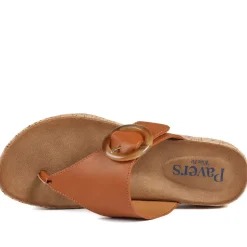 Wide Fit Comfort Toe Post Sandals - Tan