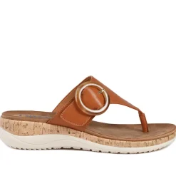 Wide Fit Comfort Toe Post Sandals - Tan